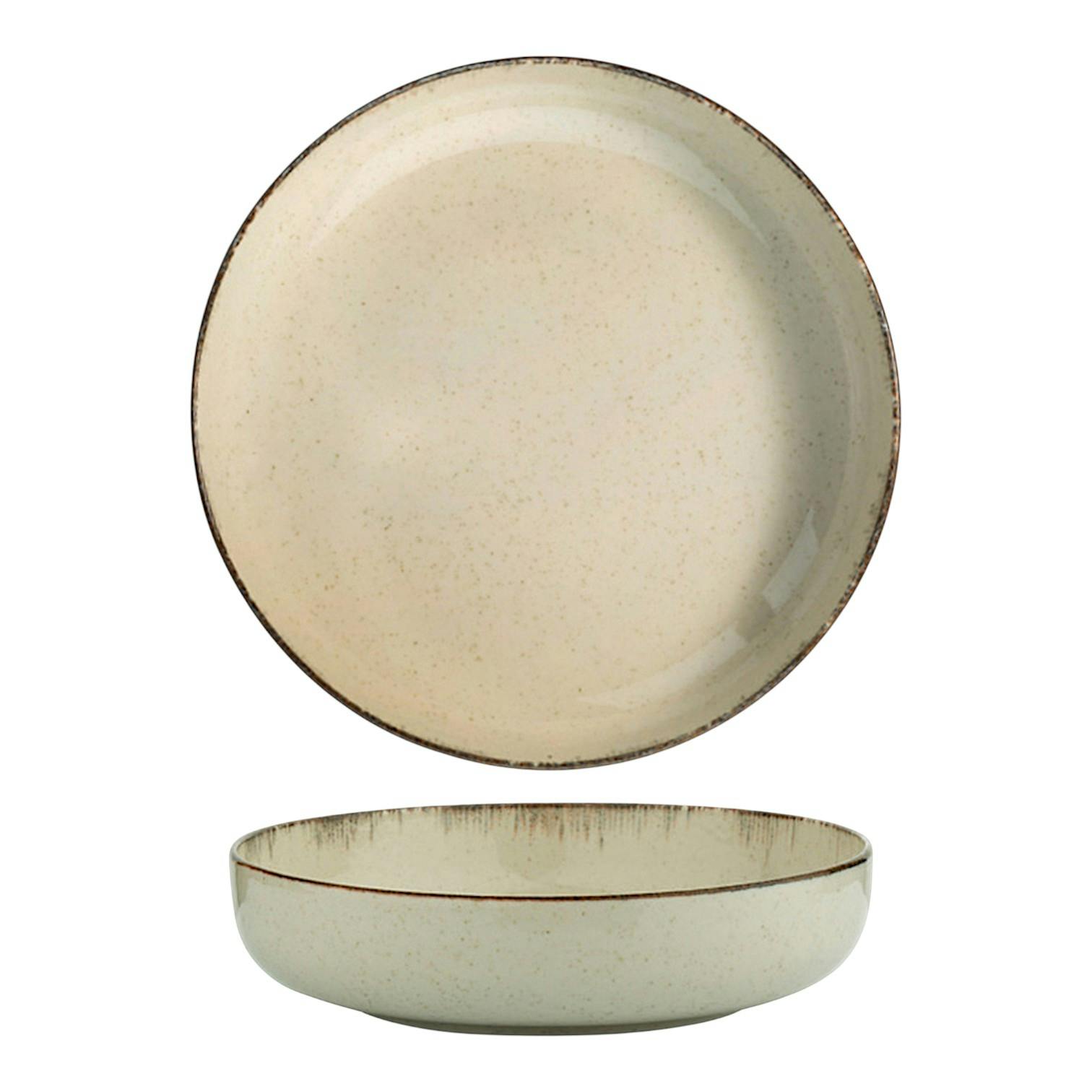 Assiette d'entrée creuse beige antique 15 cm (lot de 6) ELDA