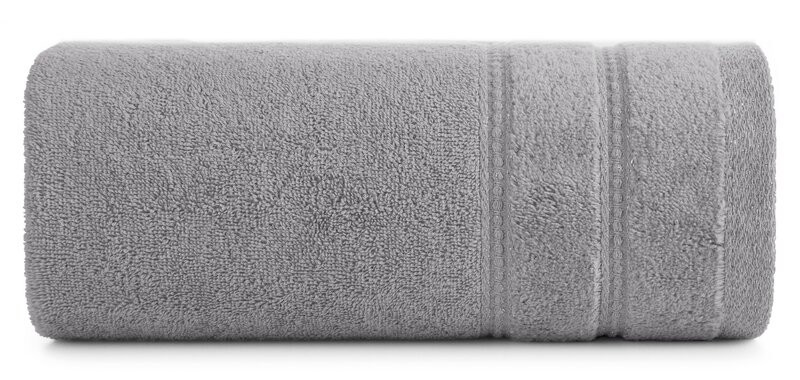 Ręcznik Glory 50x90 srebrny z bordiurą i błyszczącą nicią 500 g/m2