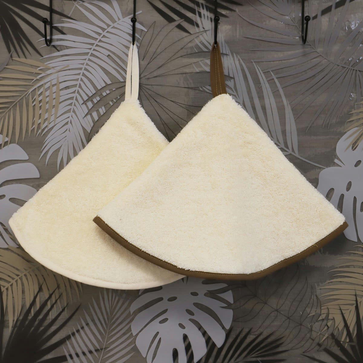 DECO - Lot de 2 essuies mains en coton ecru