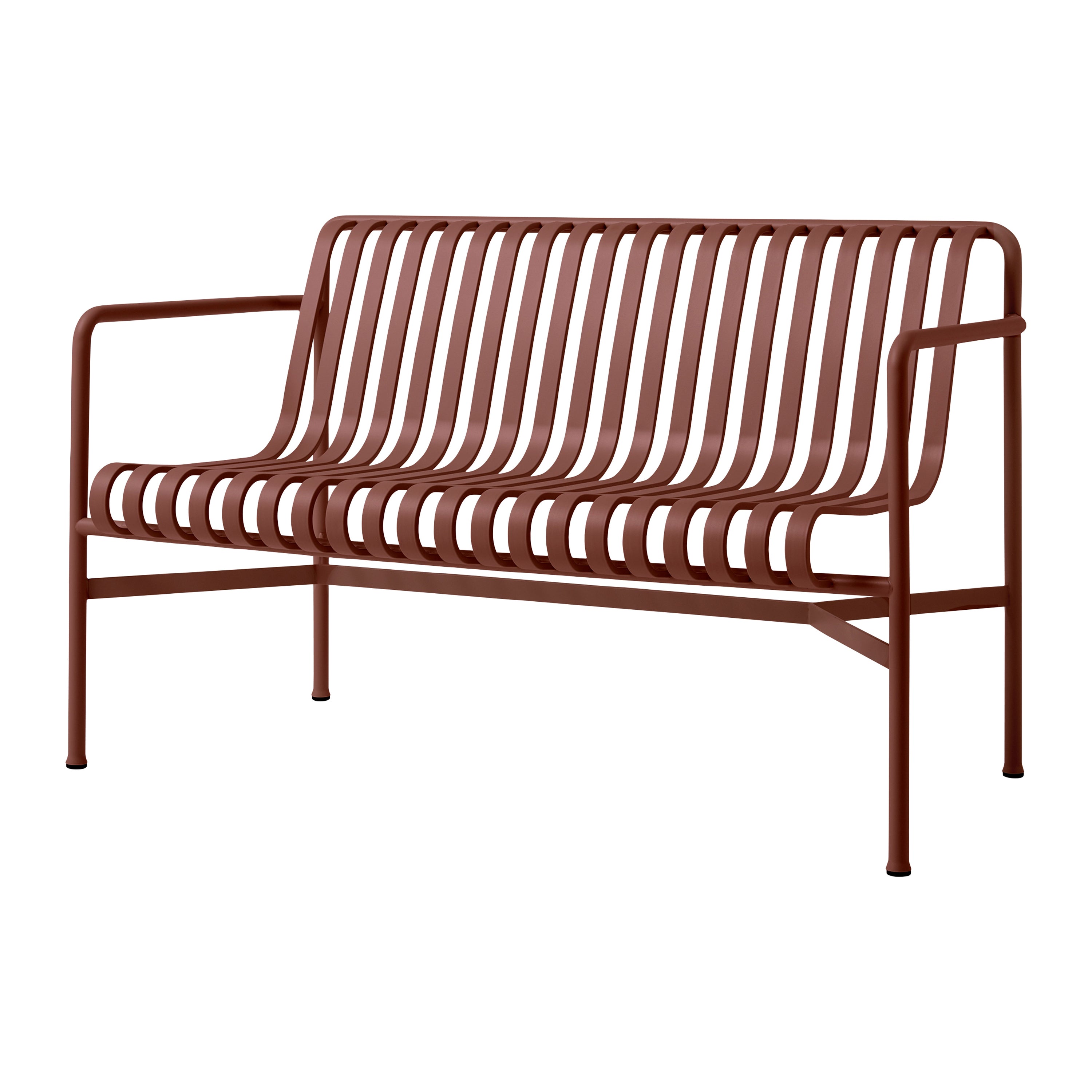 HAY Palissade Tuinbank 2,5-zits met Armleuning - Iron Red