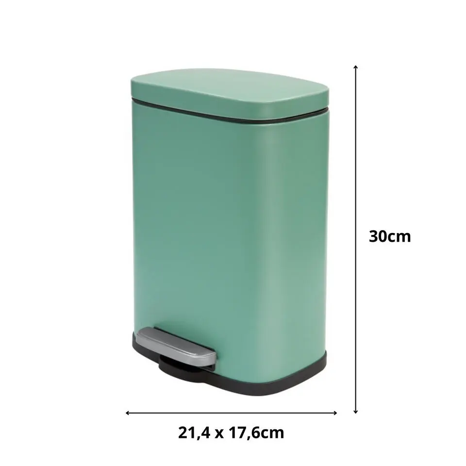 Spirella Pedaalemmer Venice - salie groen - 5L - metaal - 21x30cm