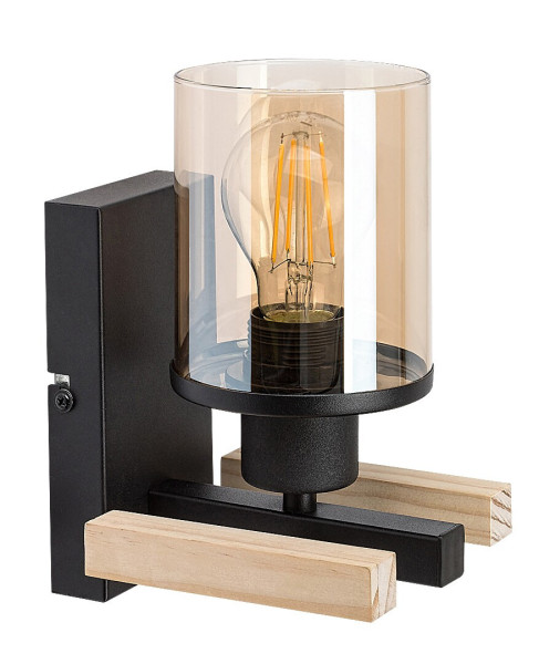 Kinkiet czarno-bursztynowy Niylah 1xE27x25W wym:20x12x15,5cm IP20 Rabalux