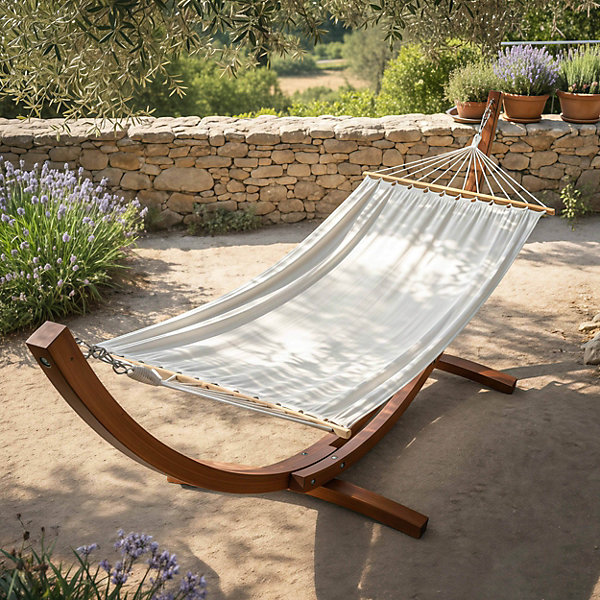 Hamac sur pied en bois blanc Oviala