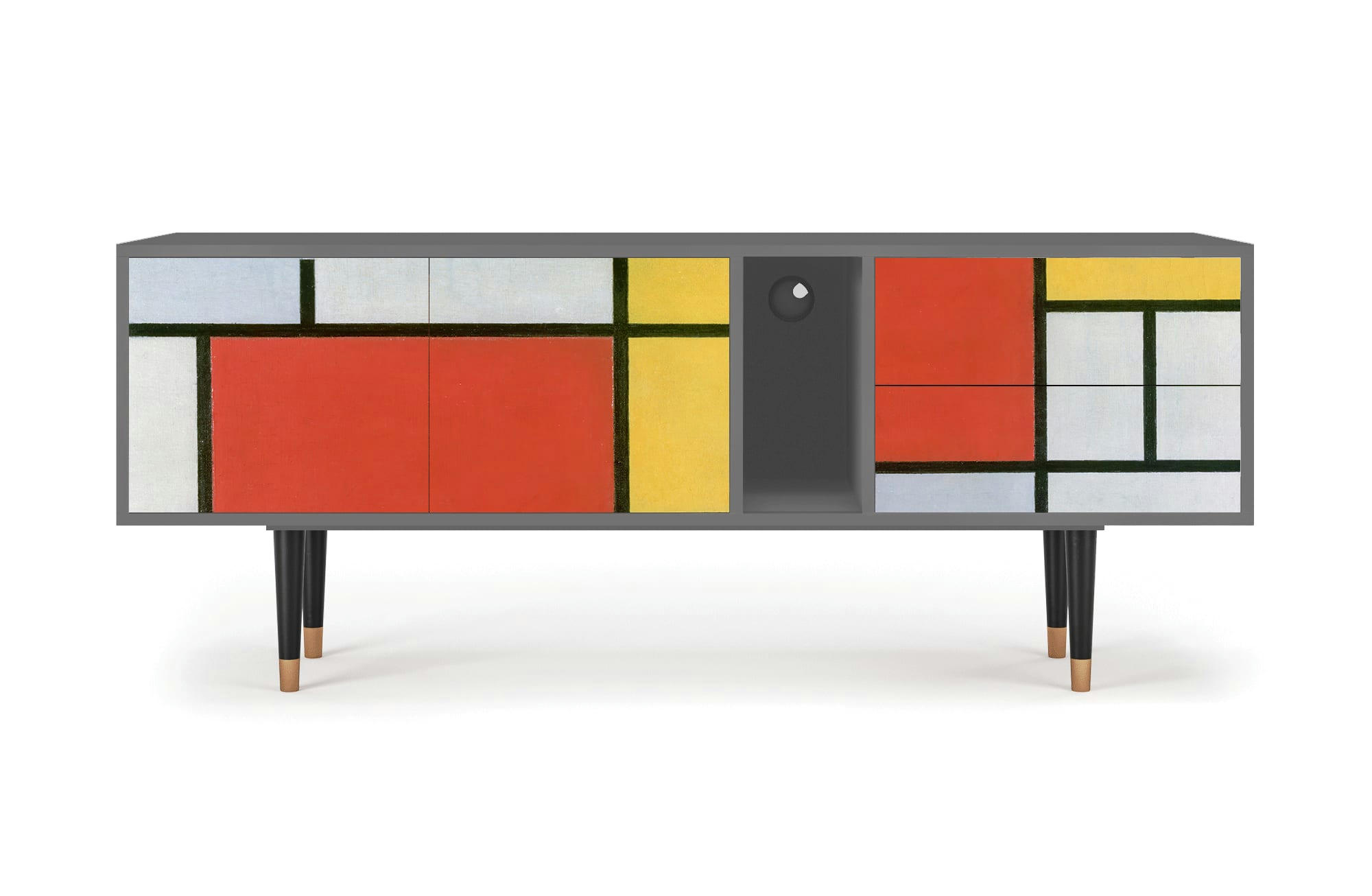 - Meuble TV  multicolore 2 tiroirs et 2 portes L 170 cm