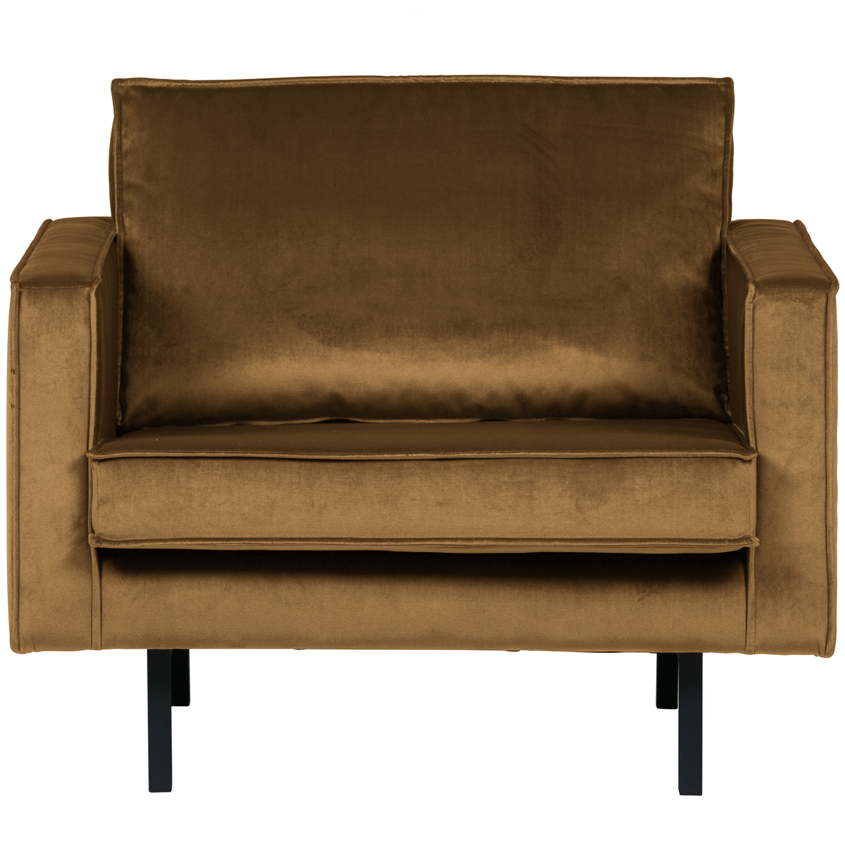 WOOOD fauteuil Rodeo - Velvet - Honing Geel - 85x105x86