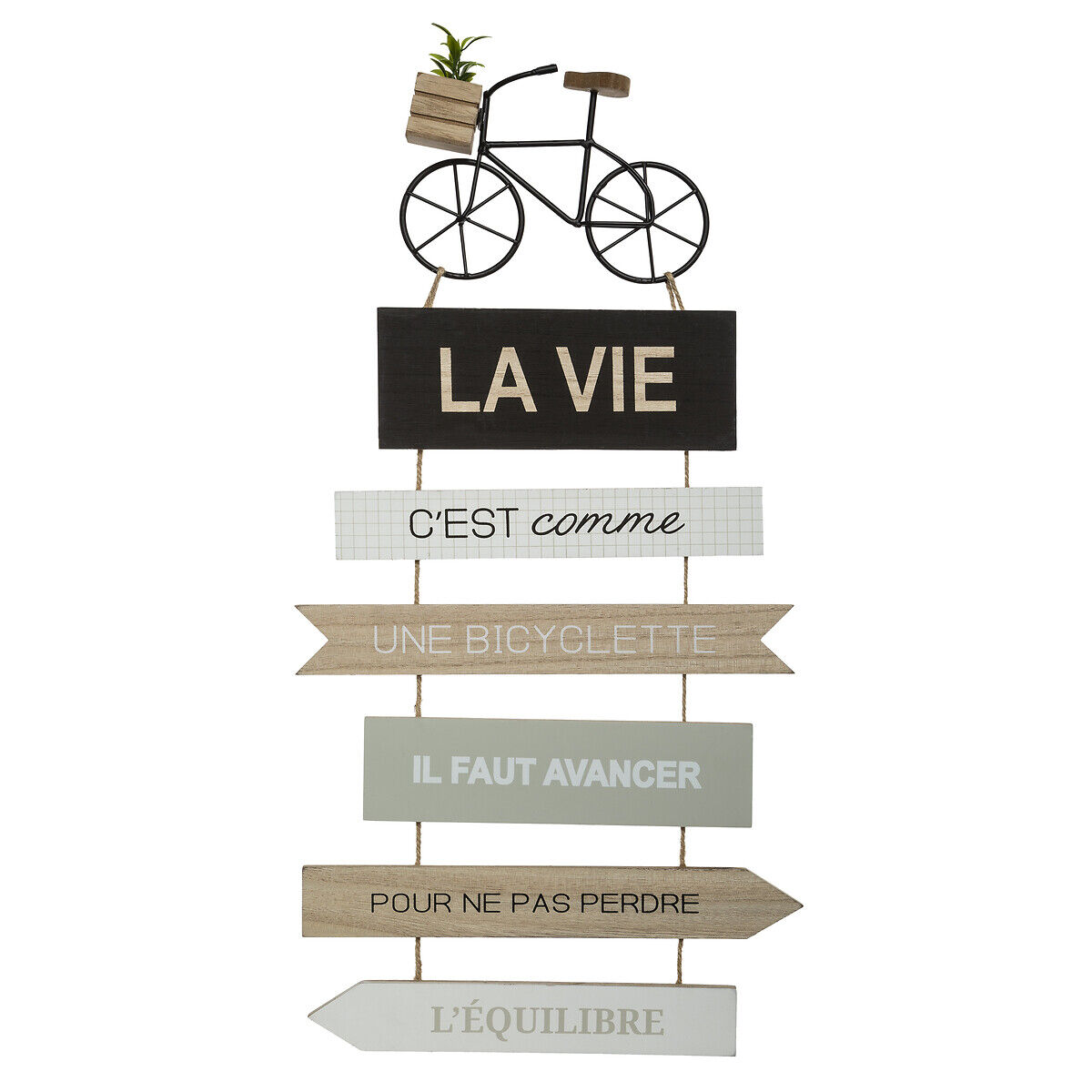 Decoração mural YOURY em metal 60x28cm