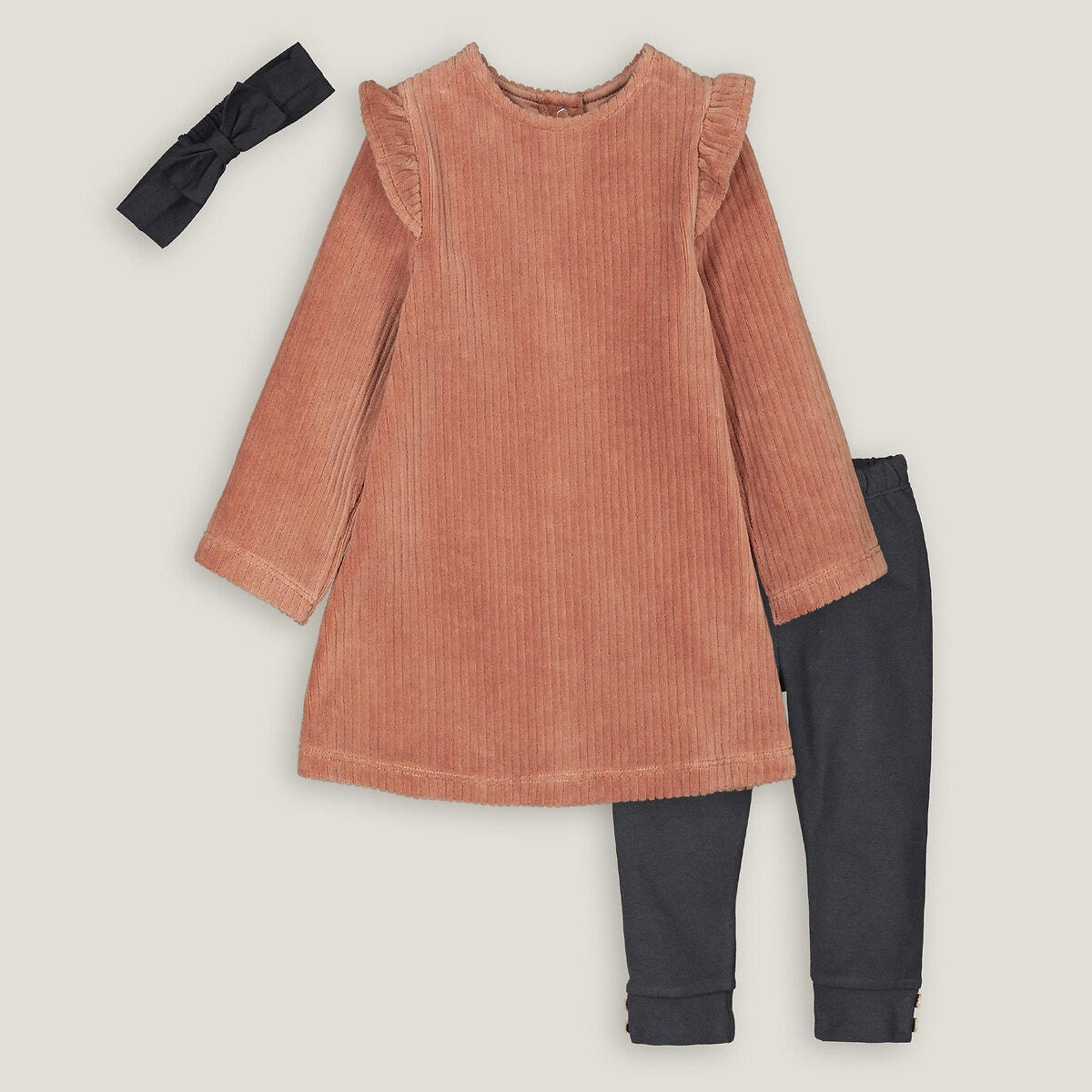 Ensemble 3 pièces robe, legging et bandeau
