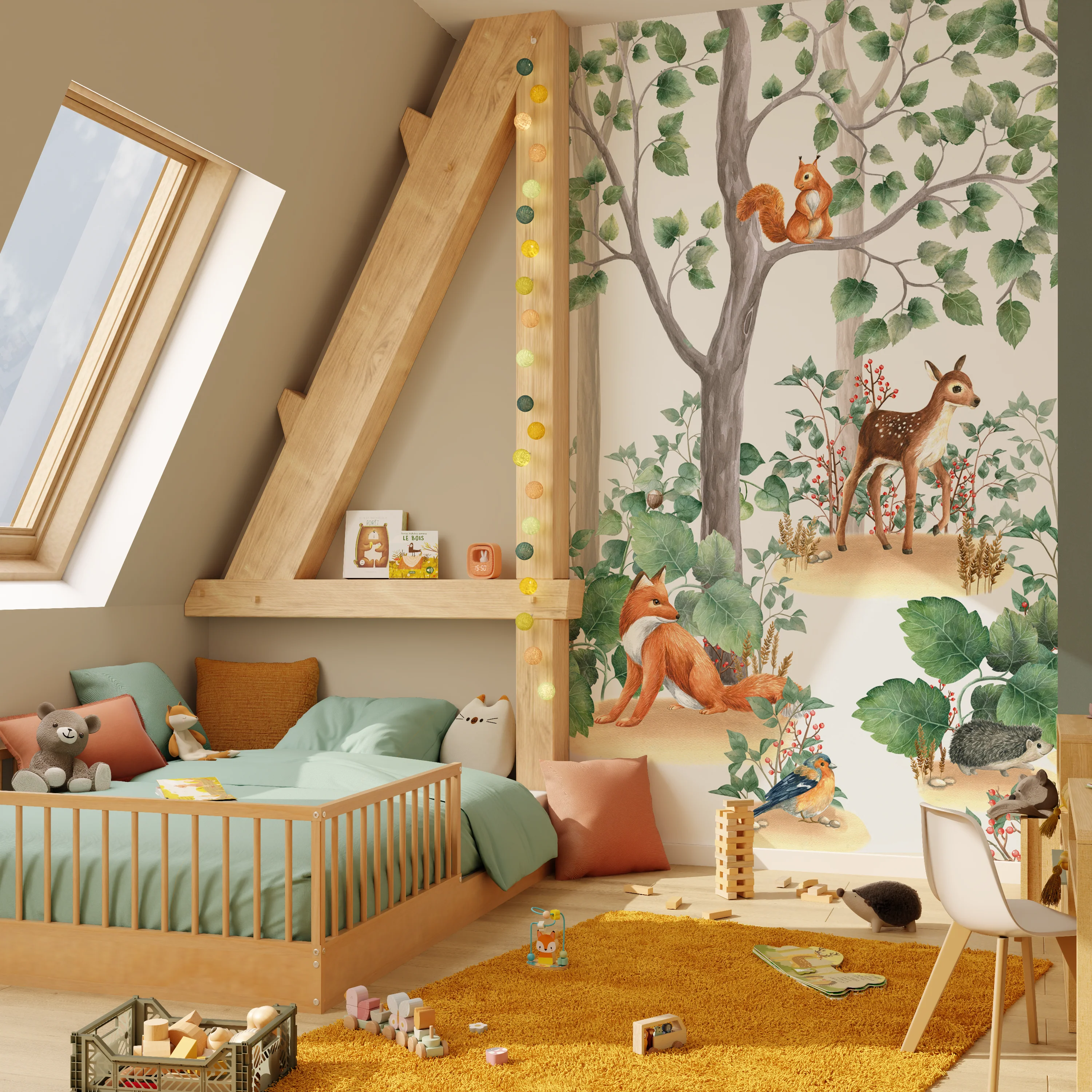 Papier peint panoramique L LITTLE FOREST 159 x 270 cm
