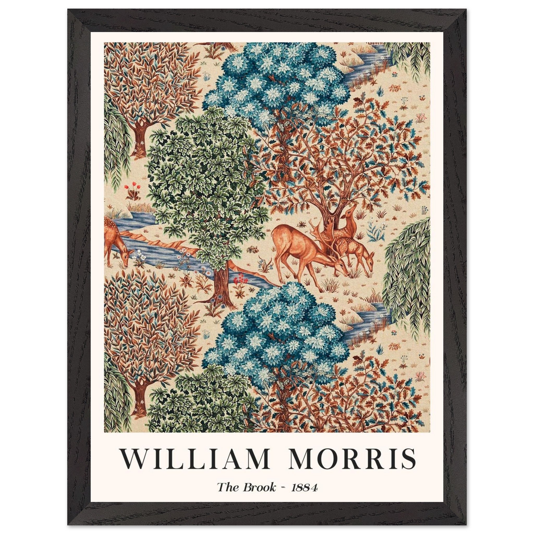 Artfulprints Poster met Lijst William Morris - The brook  - 30x40 cm - Meerkleurig