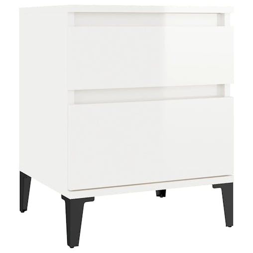 NNEVL Bedside Cabinets 2 pcs High Gloss White 40x35x50 cm