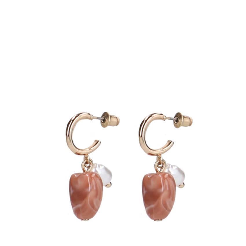 Manfield Gouden hangers met gekleurde steentjes