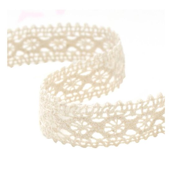 Natural Cotton Lace Ribbon 15mm x 5m