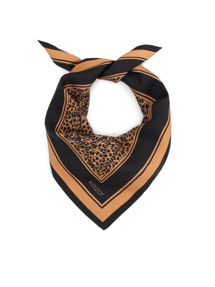 Silk scarf brown and black