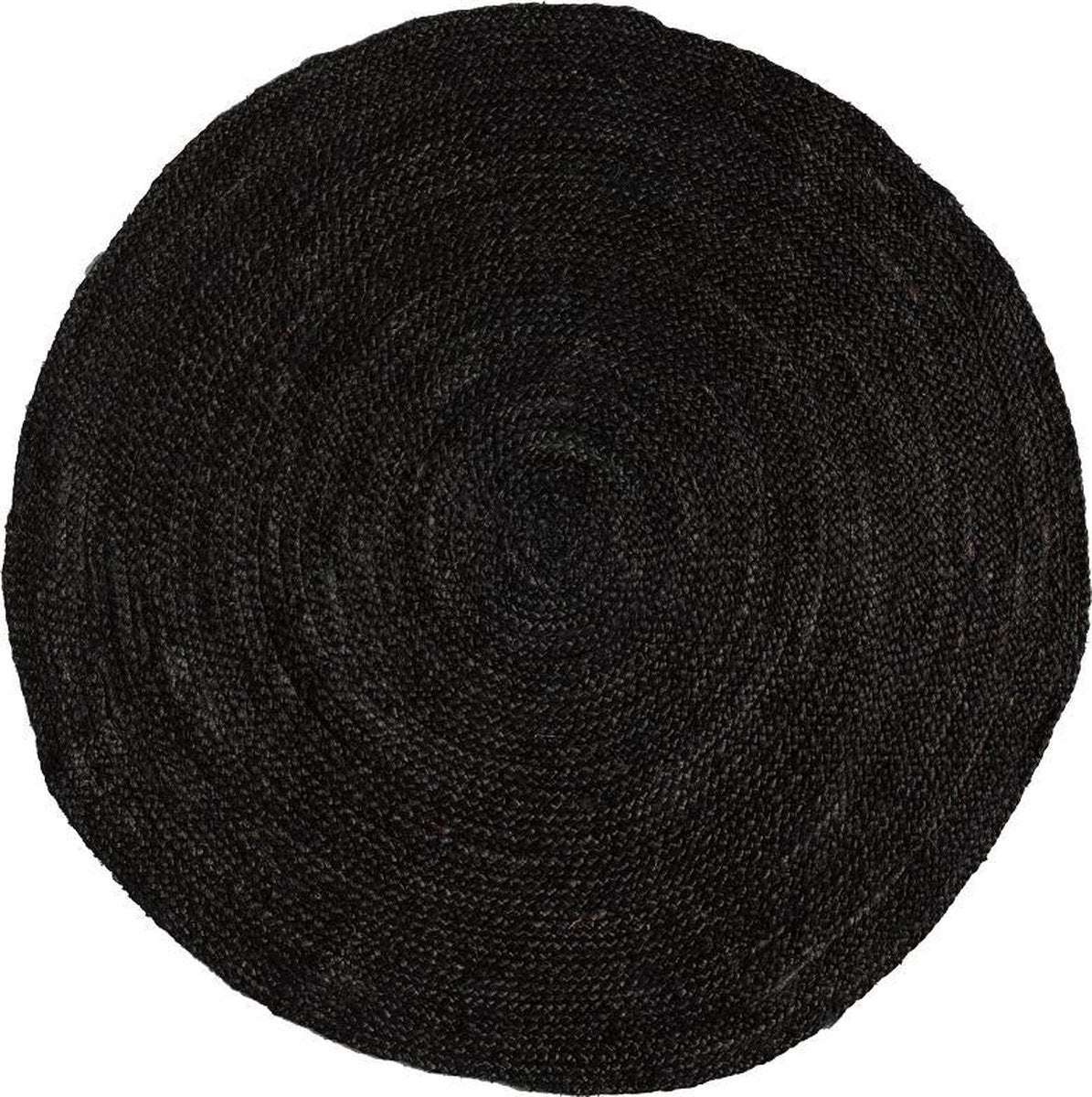 Mrcarpet Rond jute vloerkleed Zwart Antraciet 240cm