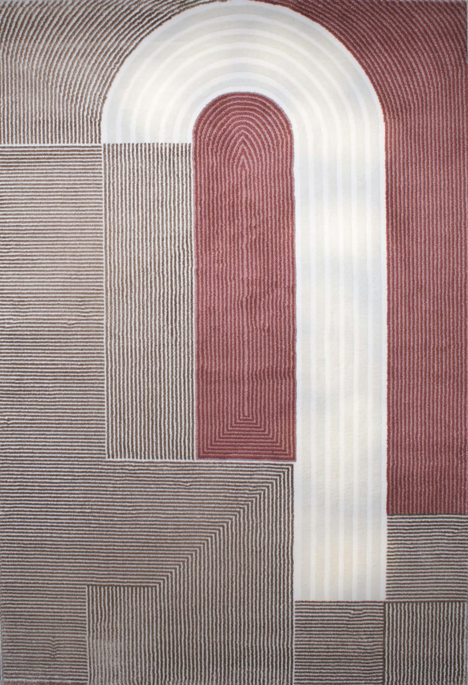 MEMPHIS - Tapis géométrique à poils ras - rouge - 120x160 cm