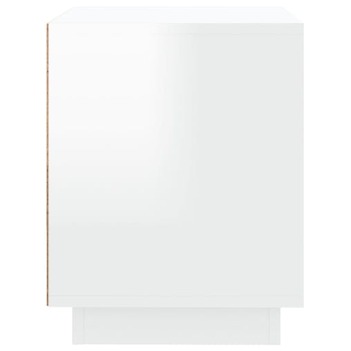 NNEVL Bedside Cabinet High Gloss White 44x35x45 cm Engineered Wood