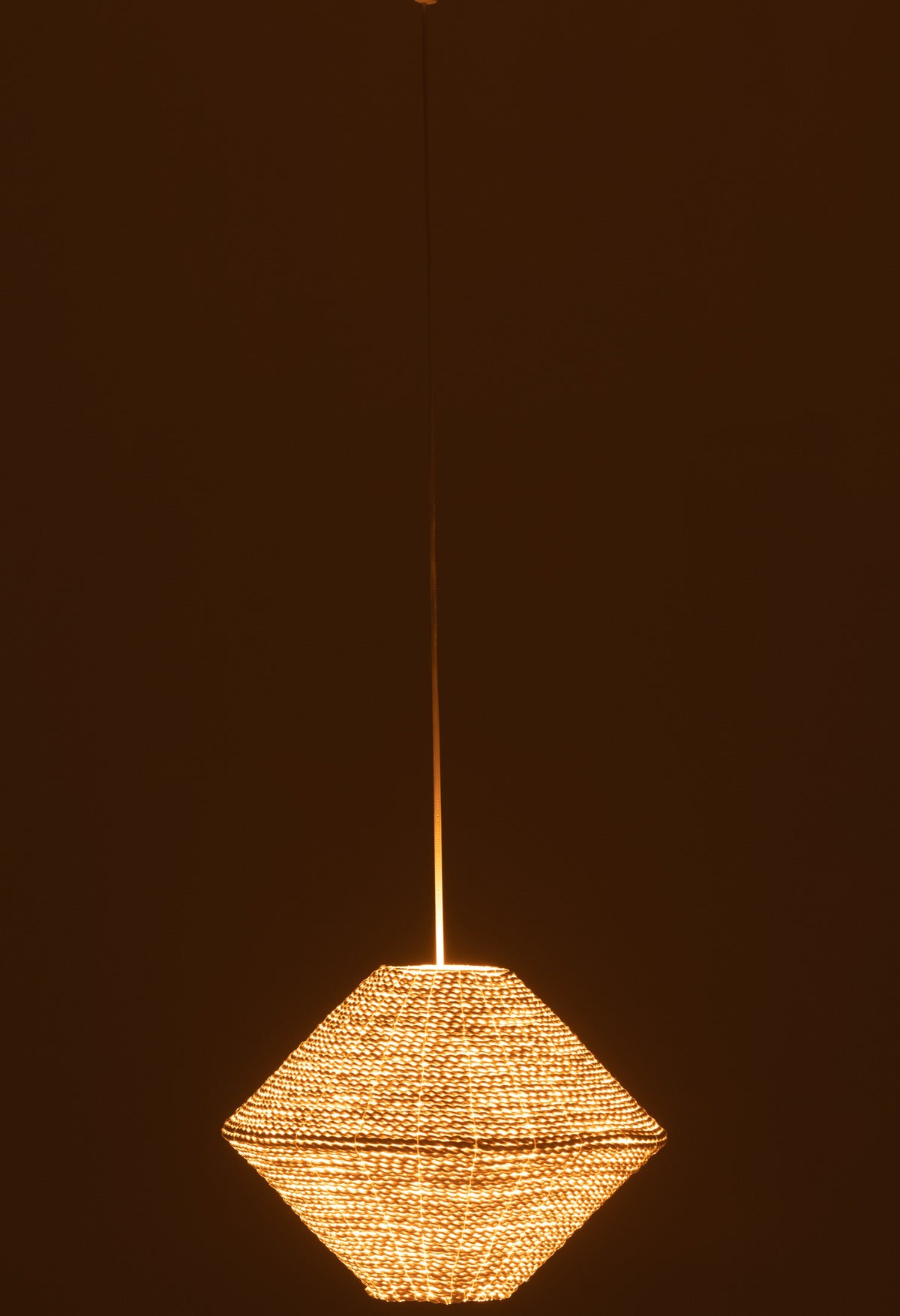 J-Line hanglamp Ufo - zeegras - wit - small