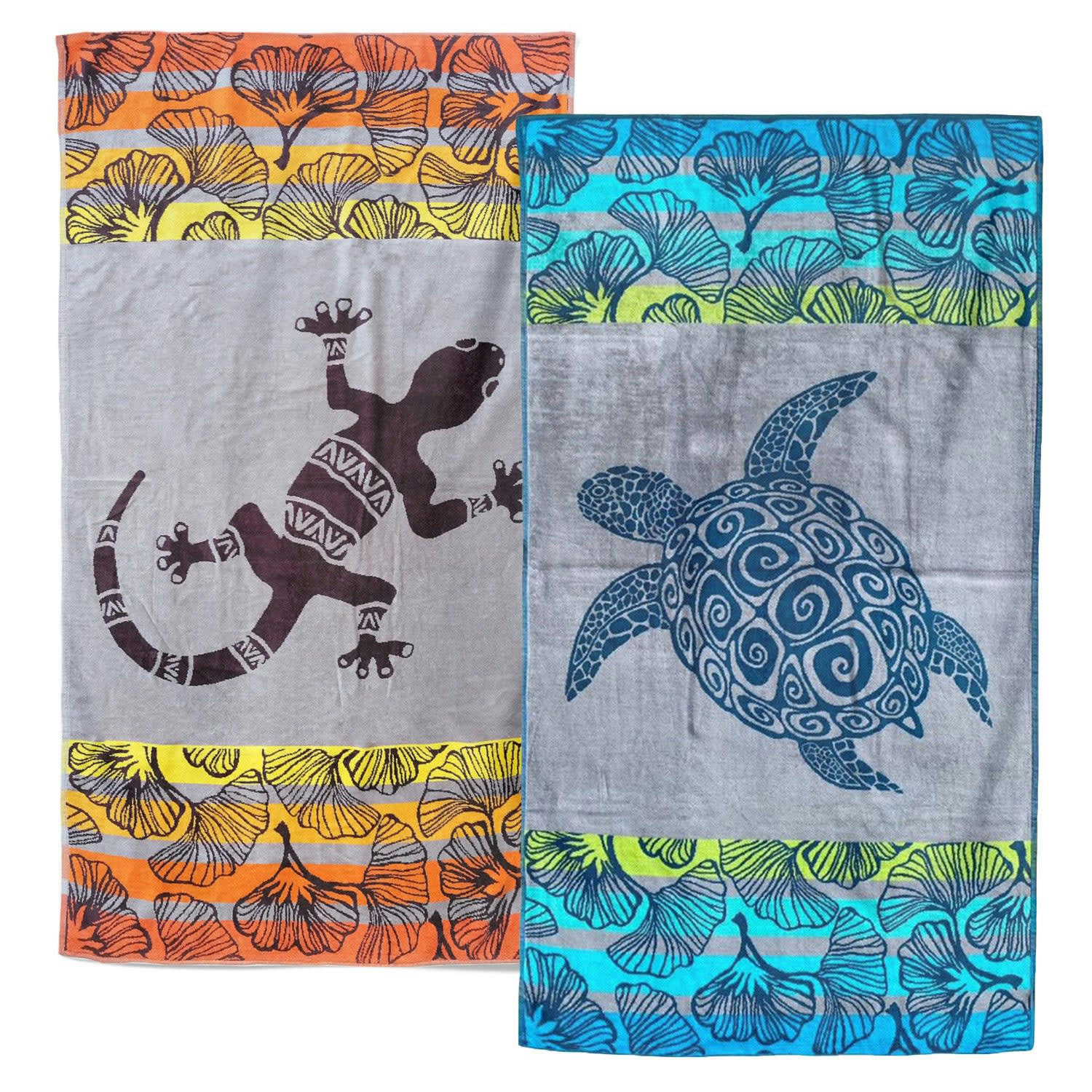 PACK PLAGE - Pack Serviettes de plage éponge velours Homok Playamar Taille L