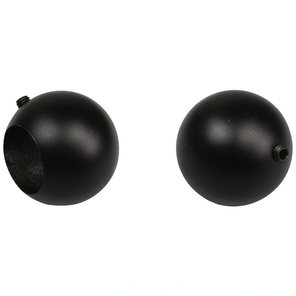 Endstück, Bologna, Kugel, 16 mm, 2 Stück, Schwarz