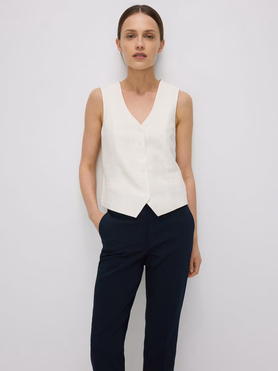Cigarette Trousers With Pressed Crease