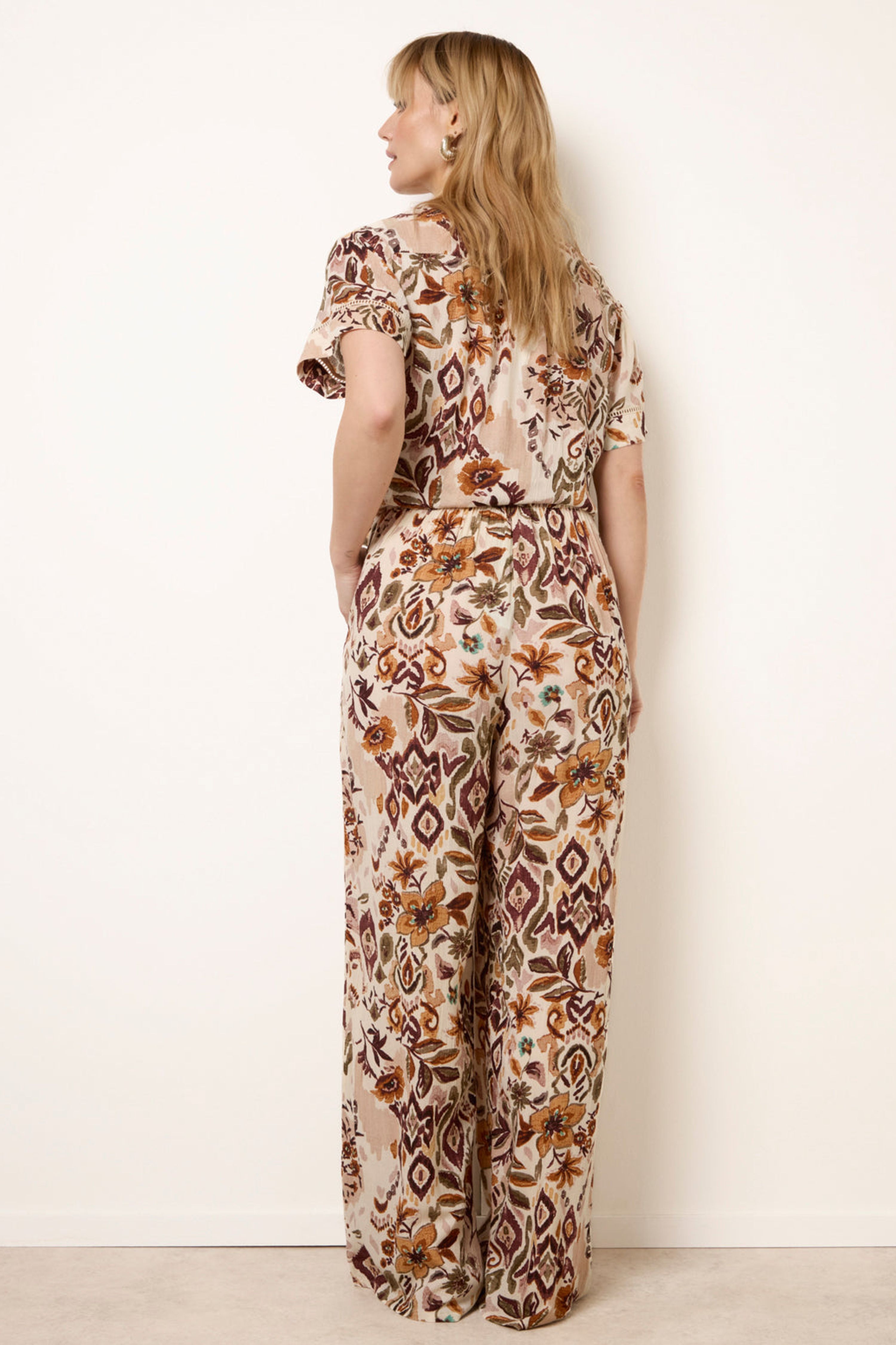 Blue Vanilla Brown Paisley Print Trousers