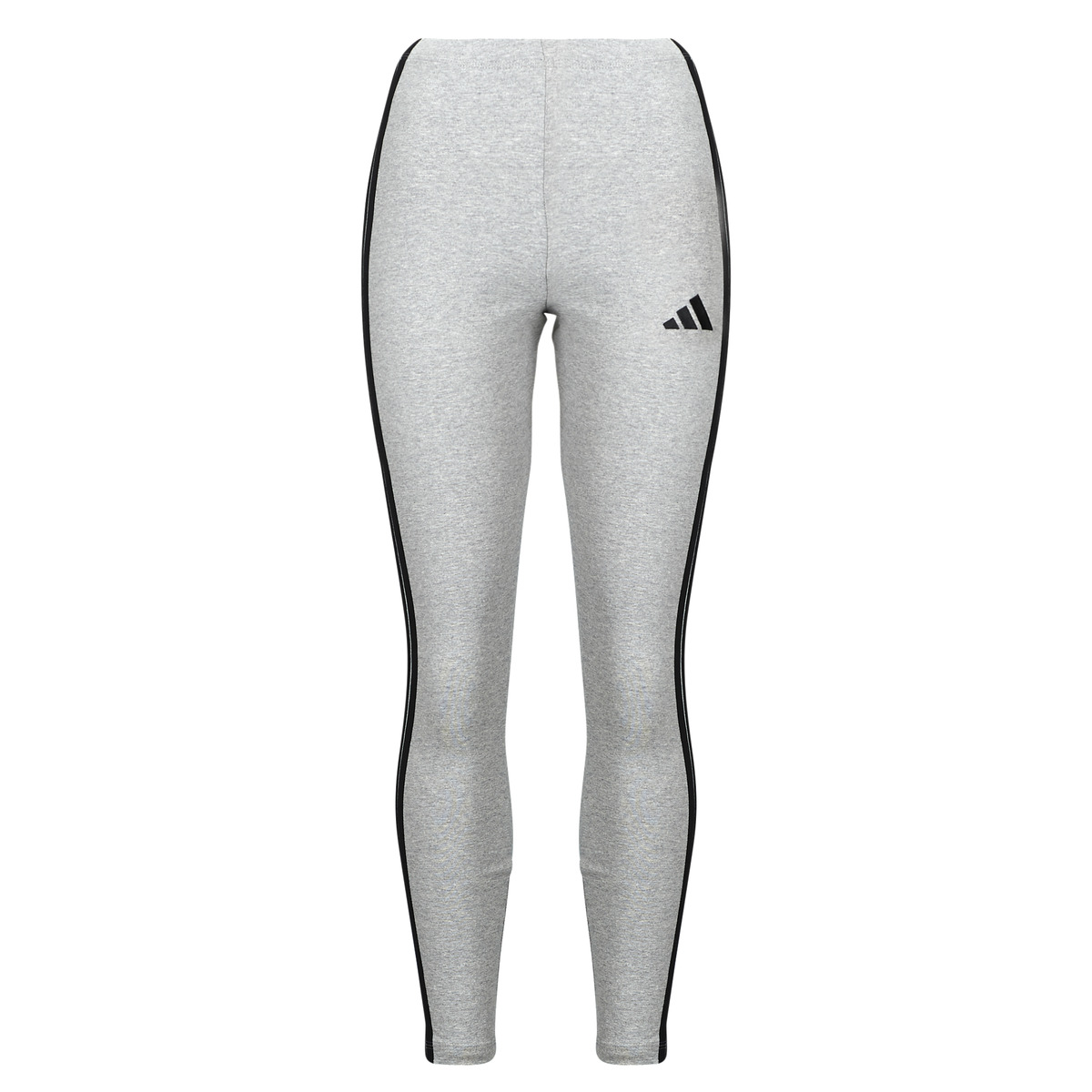 adidas - Essentials 3-Stripes Cotton Leggings - Grey / Black