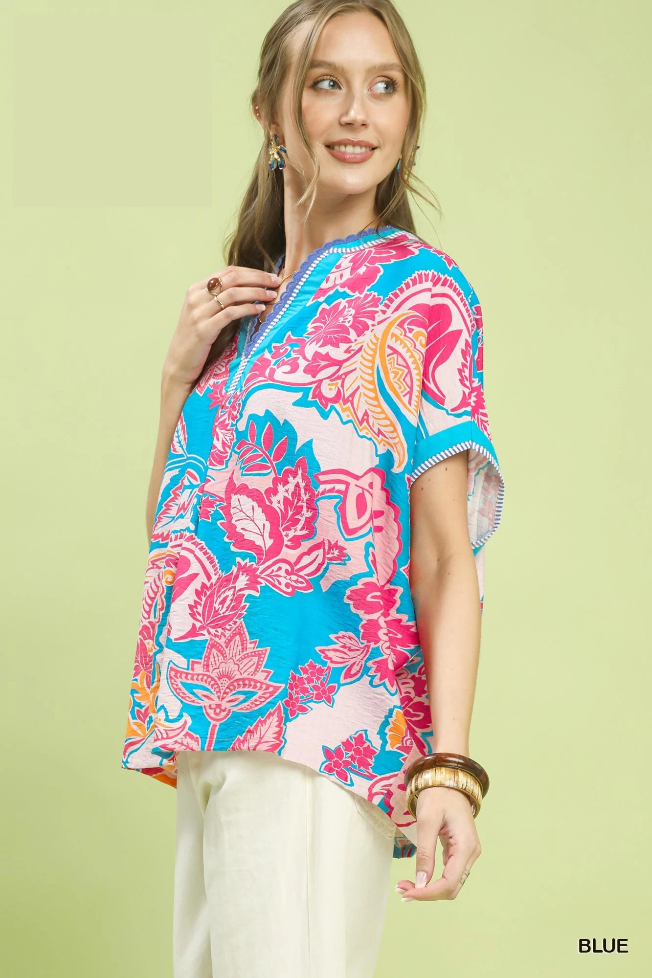 Abstract Print Oversized Top