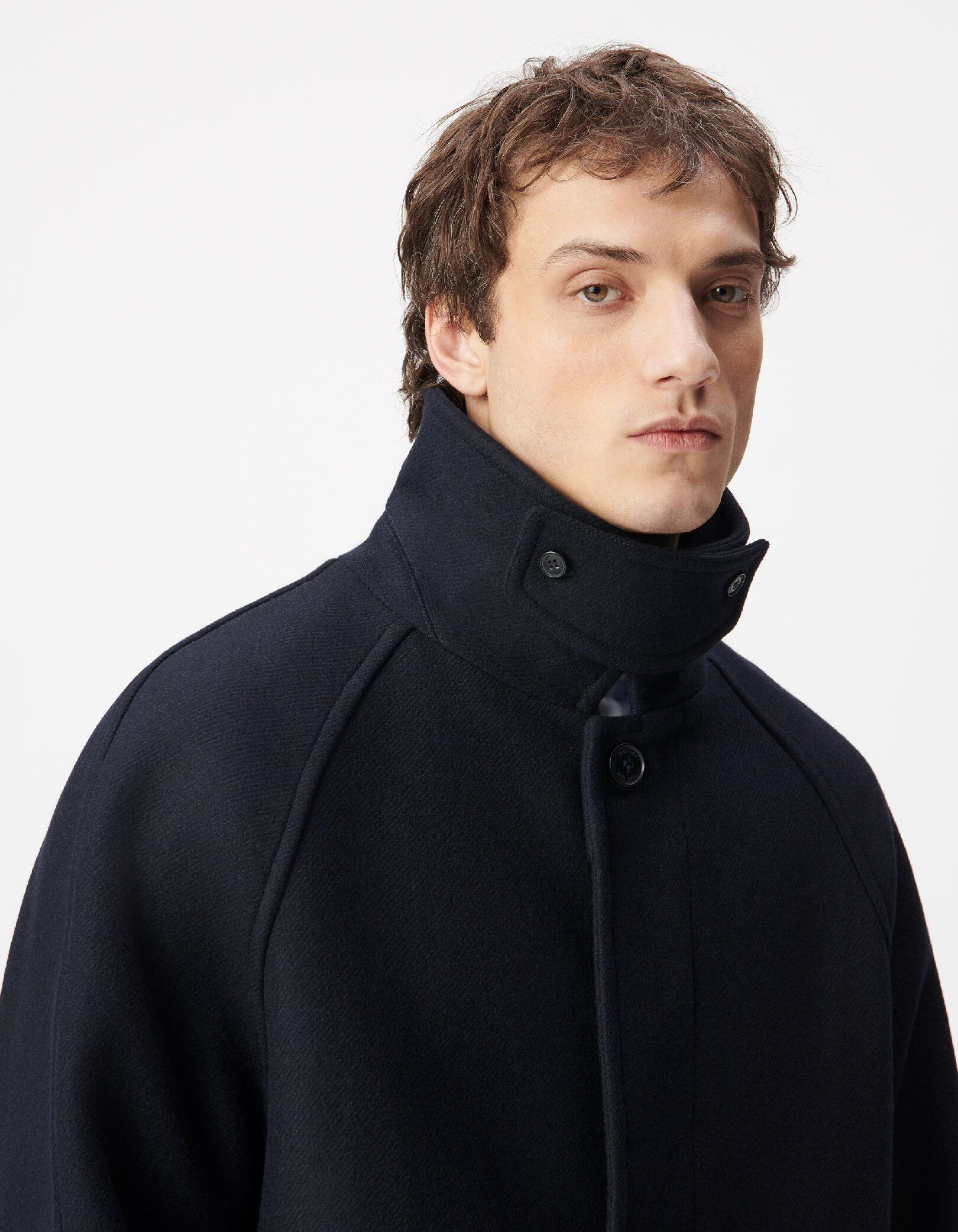 Manteau long bleu marine Homme