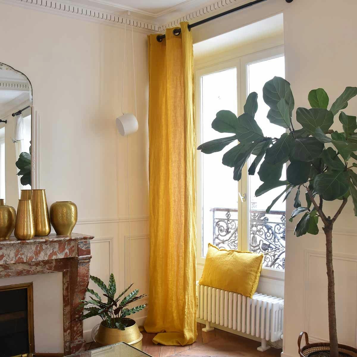 - Rideau en chanvre lavé