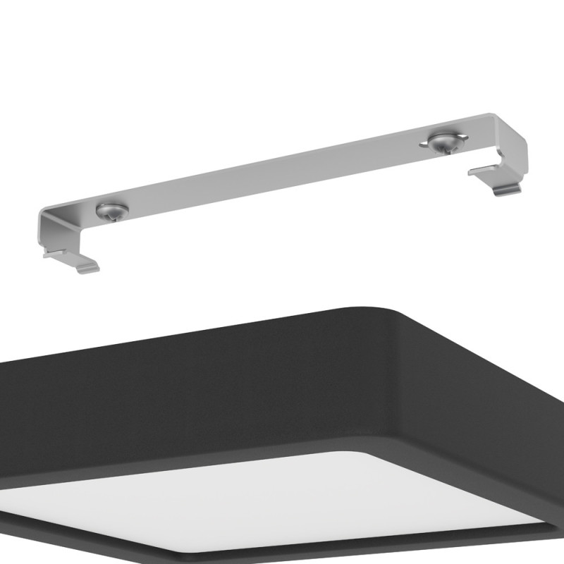 Plafonnier LED Fueva 5 noir 16 x 16 cm blanc chaud 1350 lm 11 W EGLO