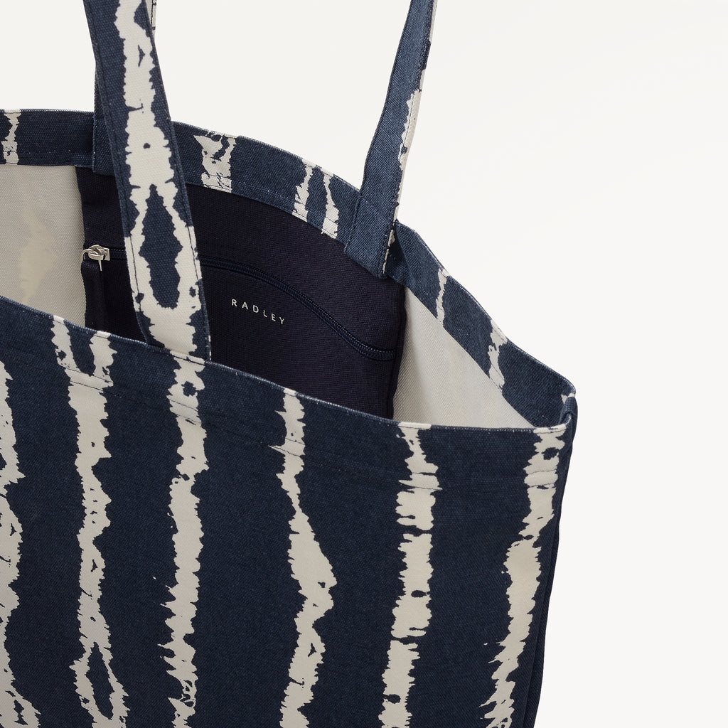 Tie Dye Stripe - Large East West Open Top Tote
