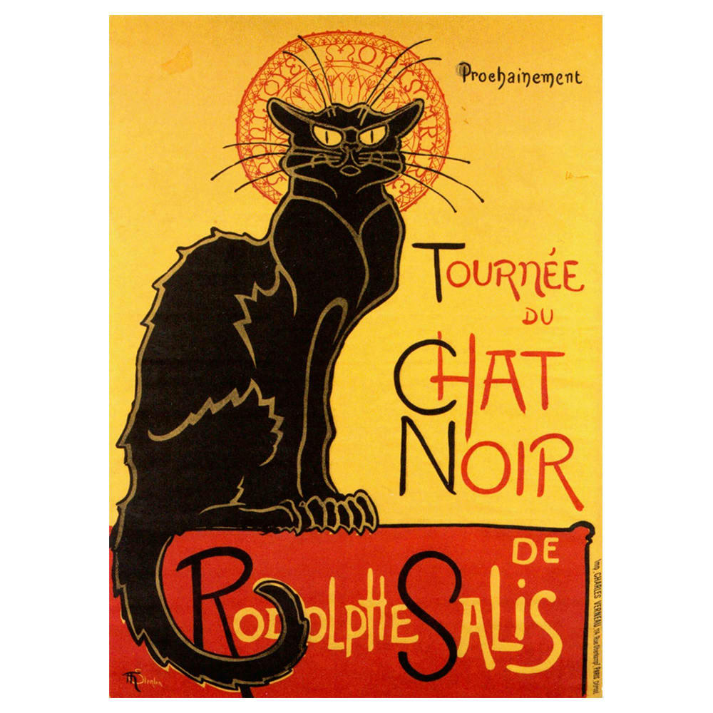 - Tableau affiche artistique vintage Tournée Du Chat Noir 50x70cm