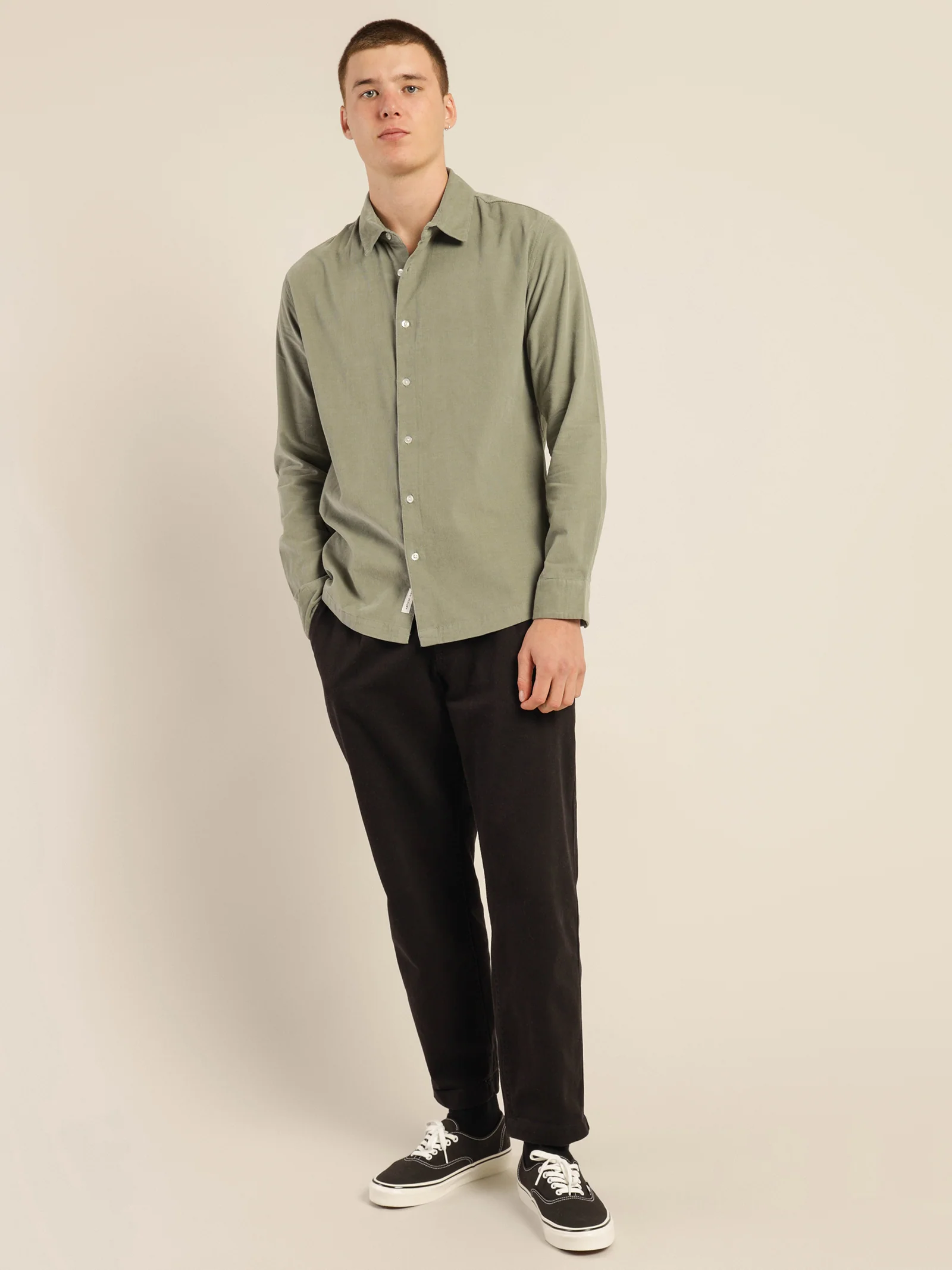 Soren Micro-Cord Long Sleeve Shirt