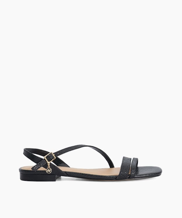 Levon Black - Flat Leather Sandals