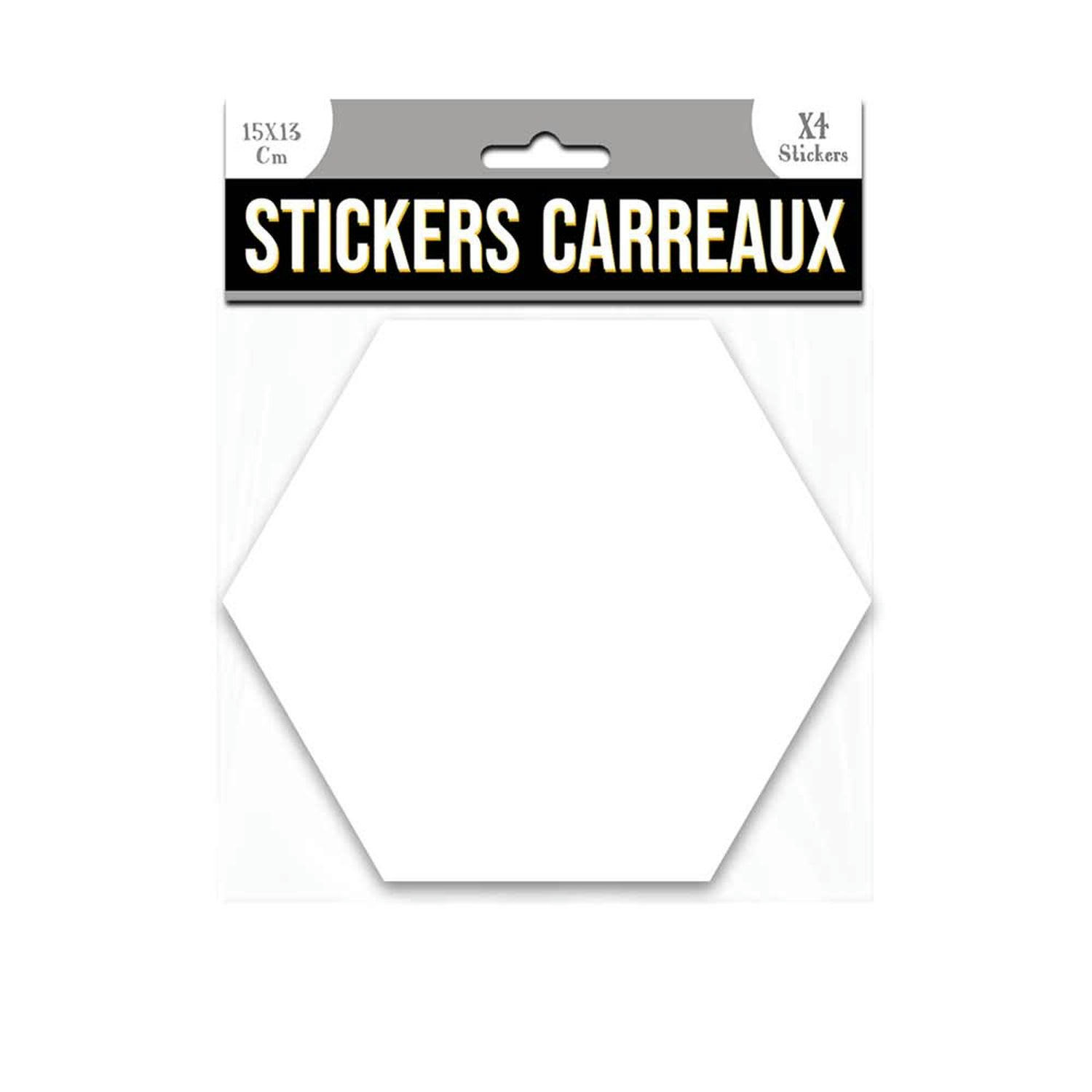 - 4 stickers effet marbre 15 x 13 cm blanc