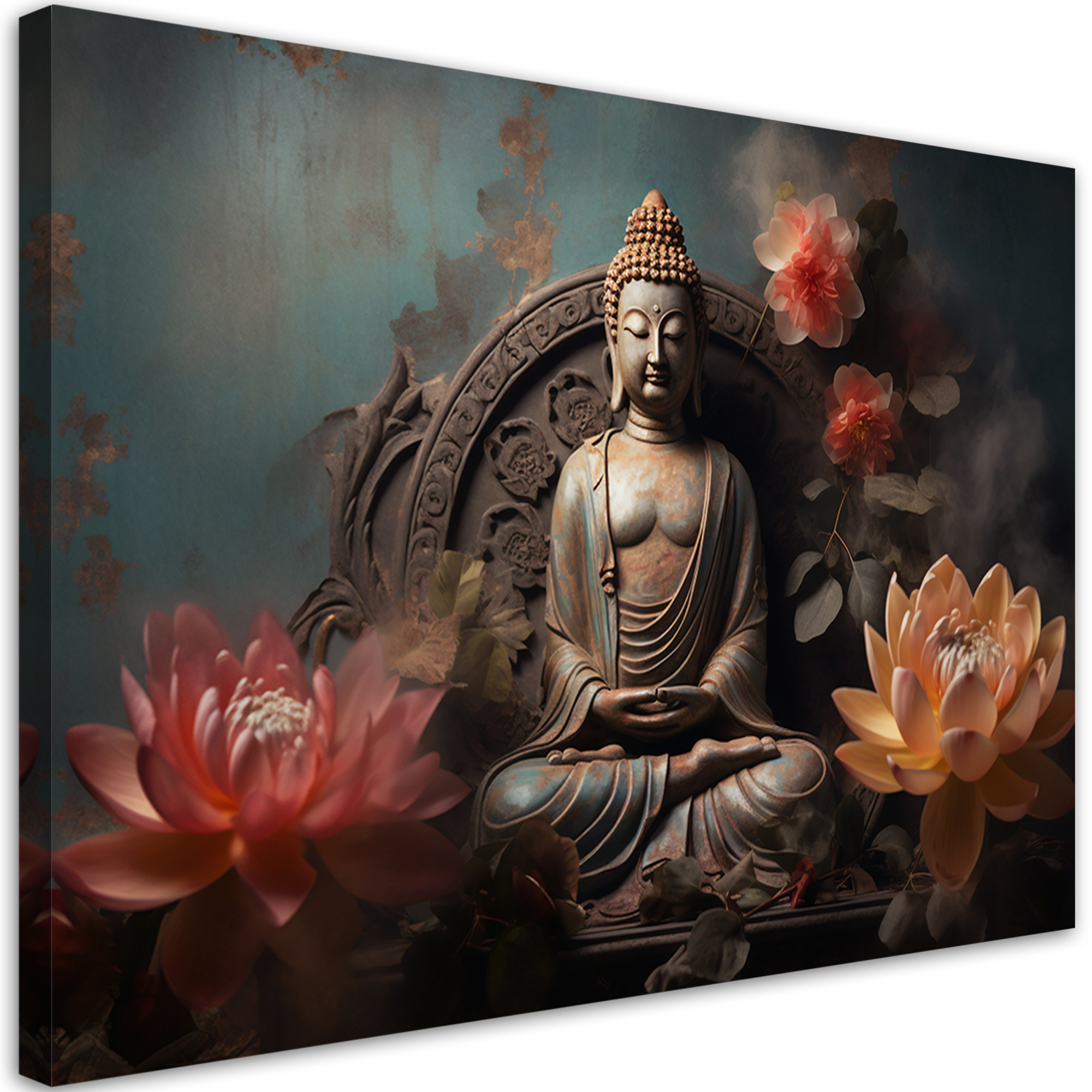 Feeby Obraz na płótnie, Budda Kwiaty Zen 60x40