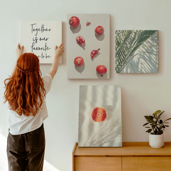 Obraz canvas 4 częściowy Owoce palmy |40x40, 40x60| Wallfluent