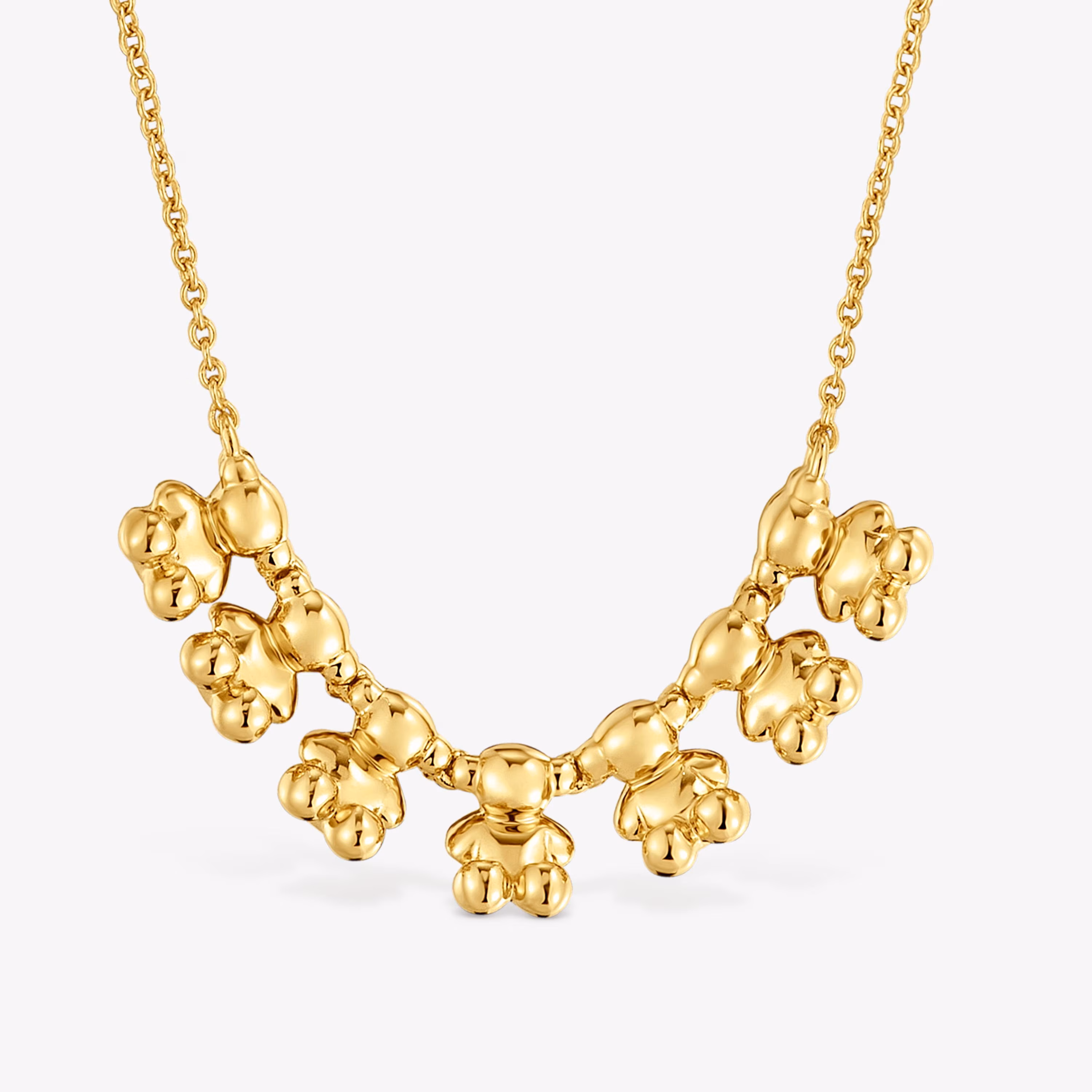 Collar corto con baño de oro 18 kt sobre plata y detalle Bold Bear