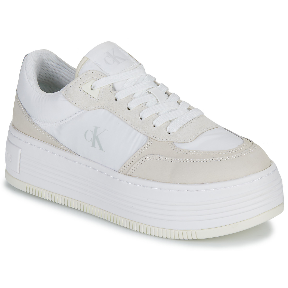 Calvin Klein Jeans - BOLD FLATF LOW LACE MIX - White / Beige