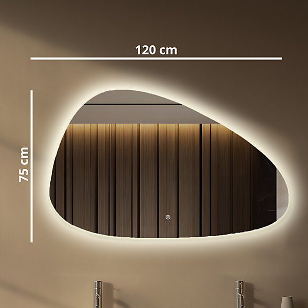 Miroir salle de bain LOMAZOO Sevilla avec LED 120 x 75 cm asymétrique