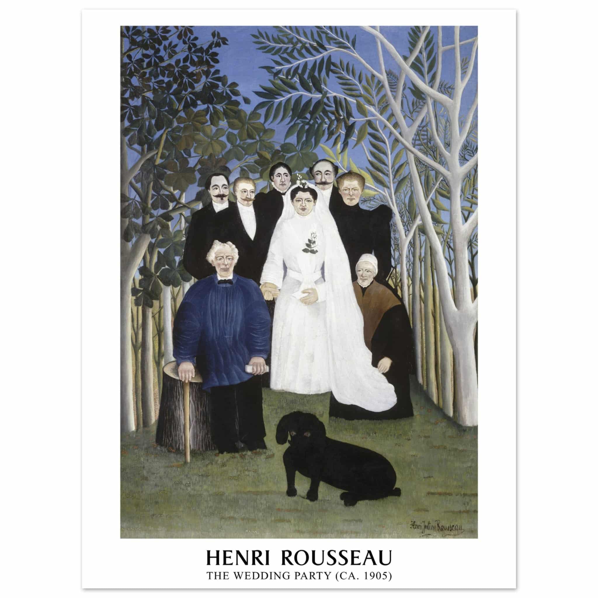 Artfulprints Poster Henri Rousseau - The wedding party  - 30x40 cm - Meerkleurig