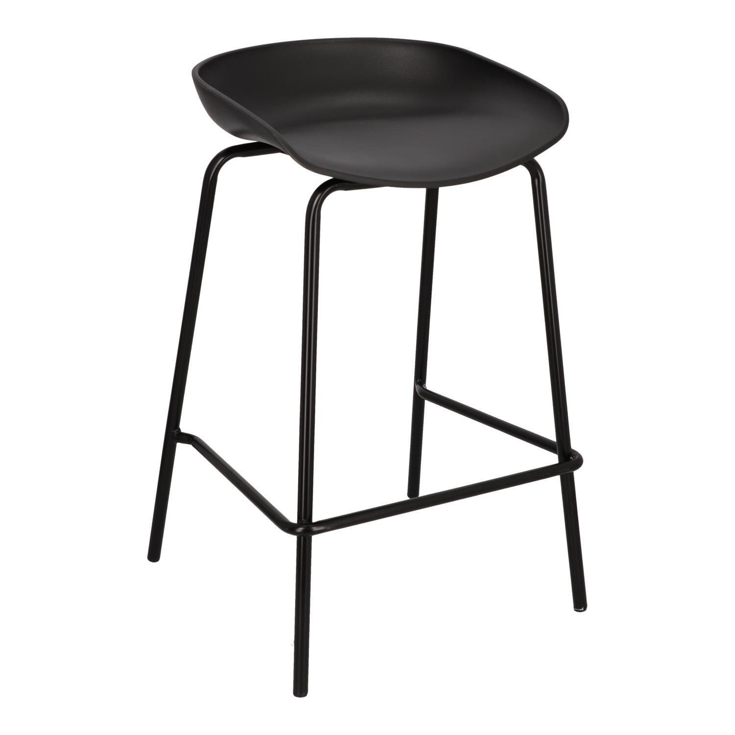 STOŁEK BAROWY Grego czarny 65 cm TWORZYWO I METAL