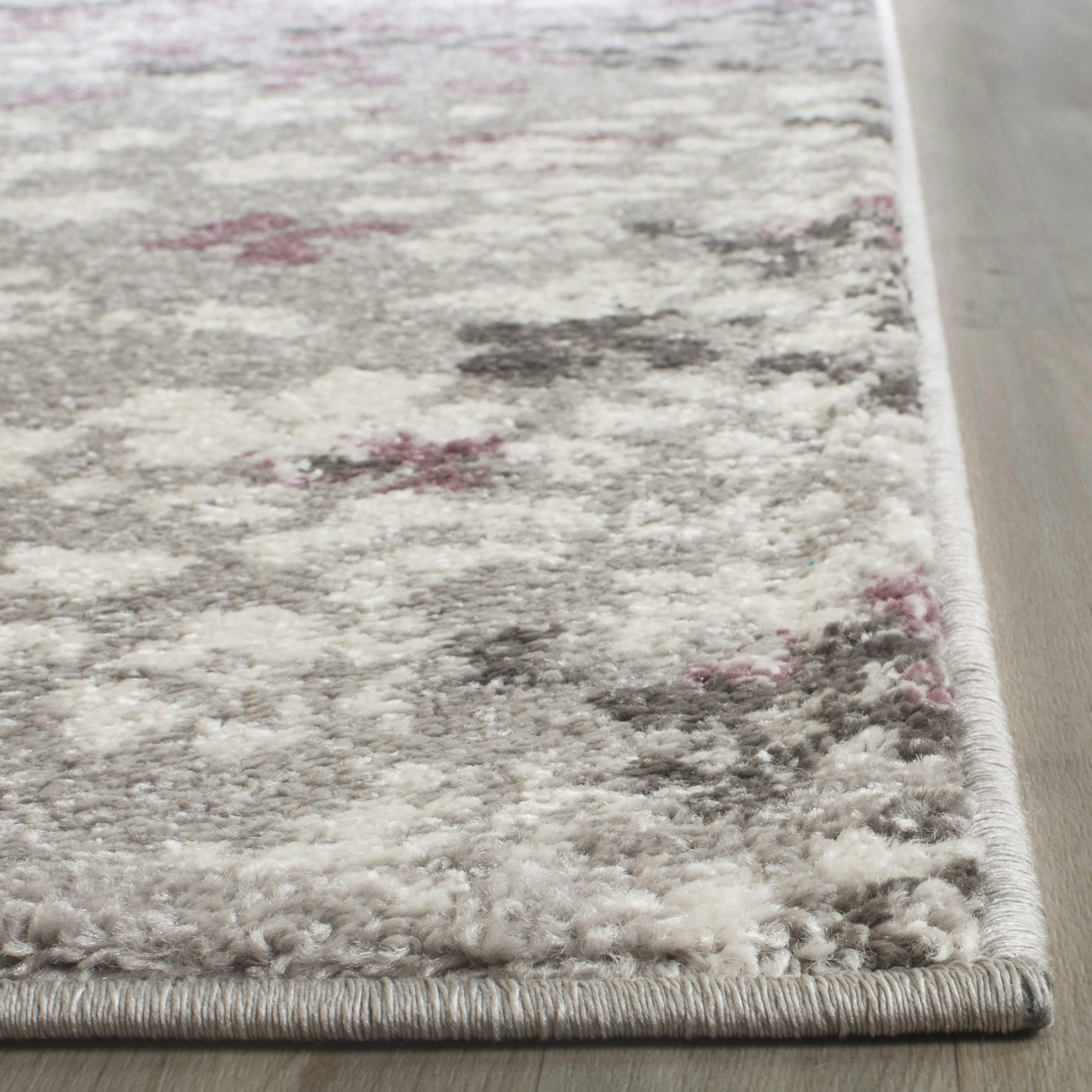 ADIRONDACK - Tapis de salon interieur en gris clair & violet, 91 x 152 cm