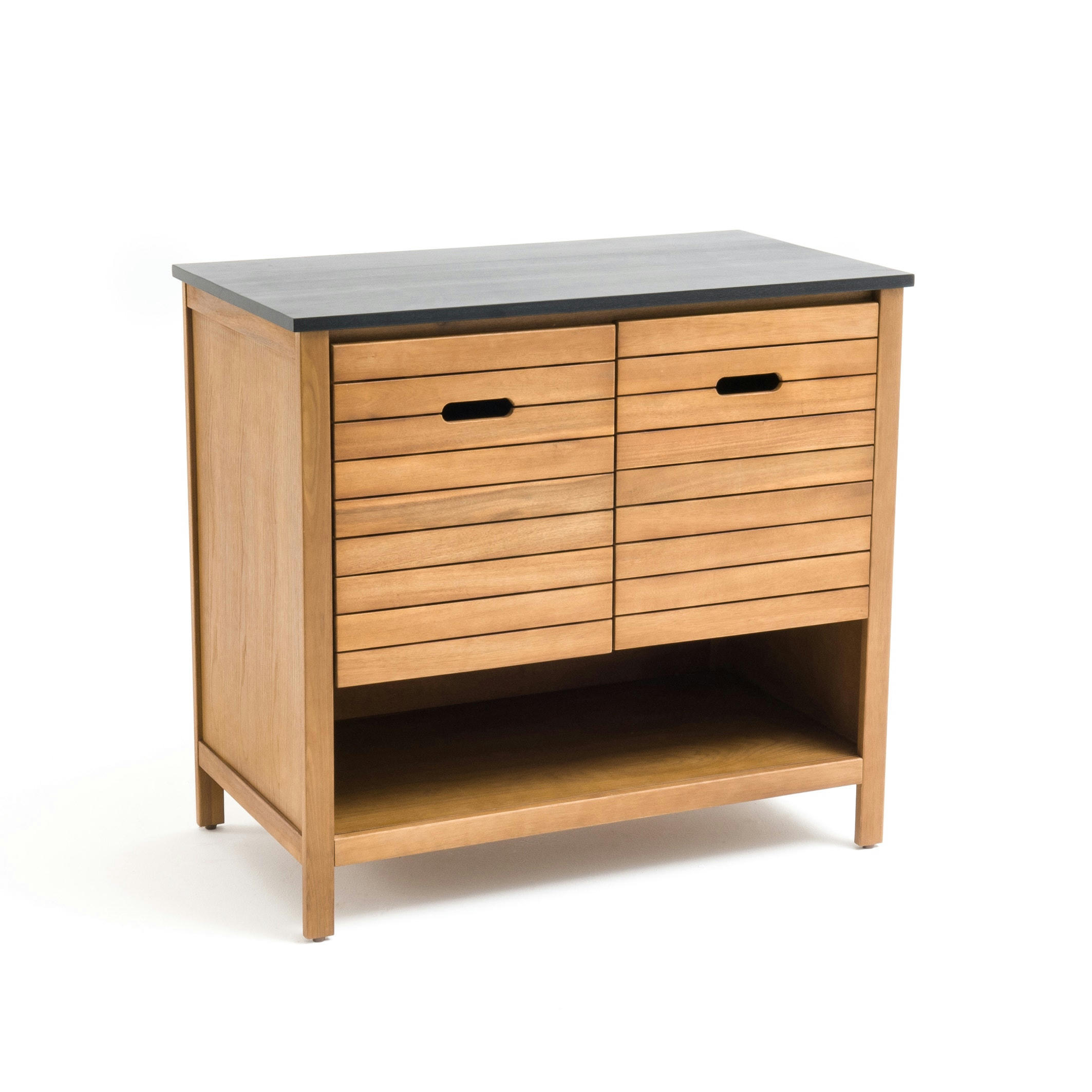 Meuble sous vasque Saturne, Acacia, 90 cm