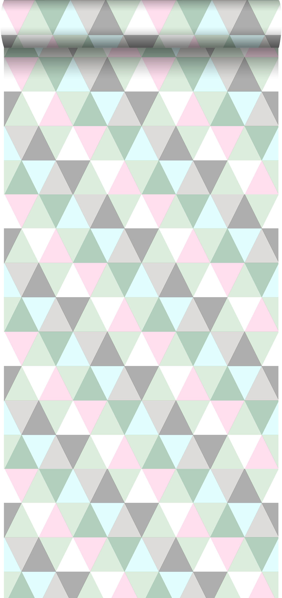Walls4You behang grafische driehoeken groen, grijs en roze - 53 cm x 10.05 m - 935280