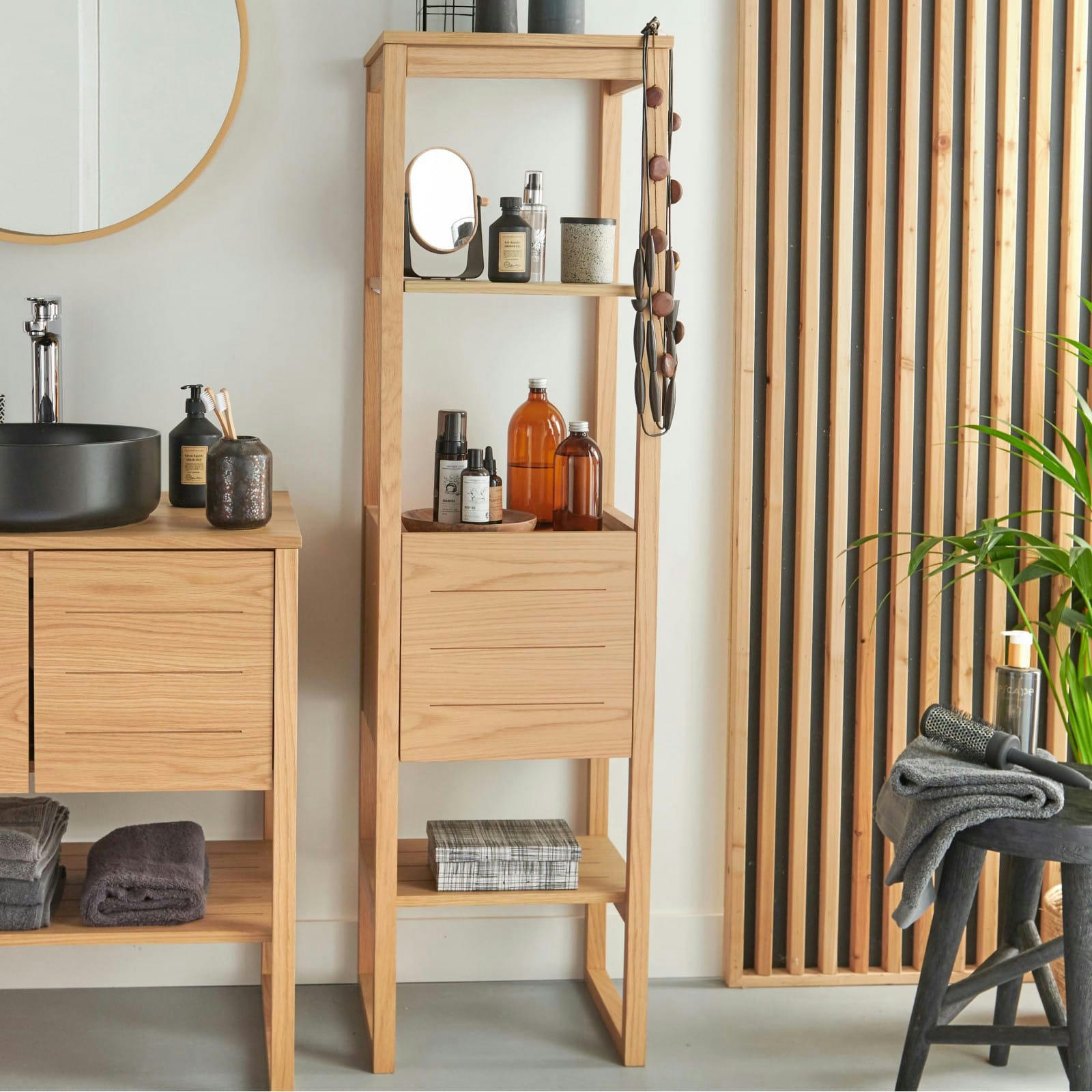 ATOLL - Colonne de salle de bain chêne