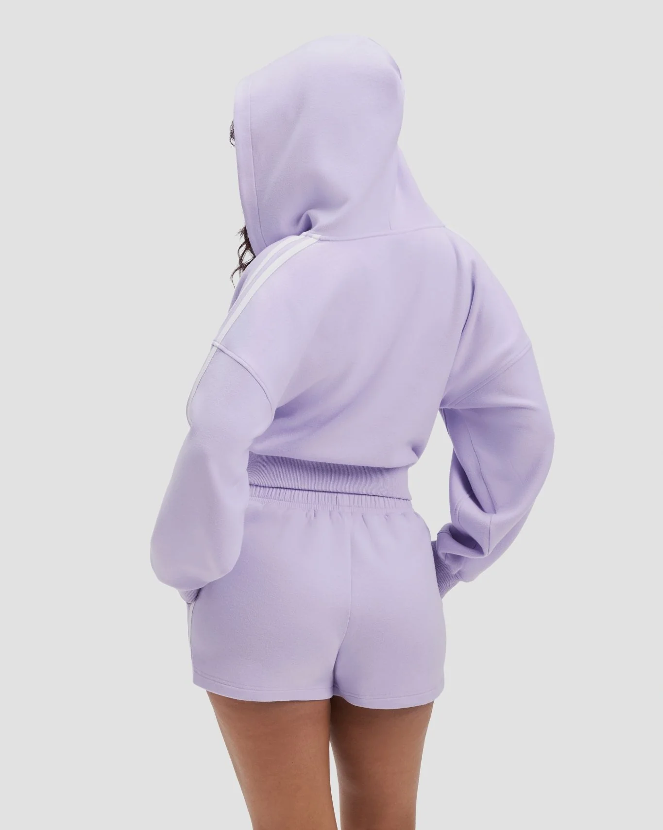 Jersey Stripe Zip Up Jacket | Lilac