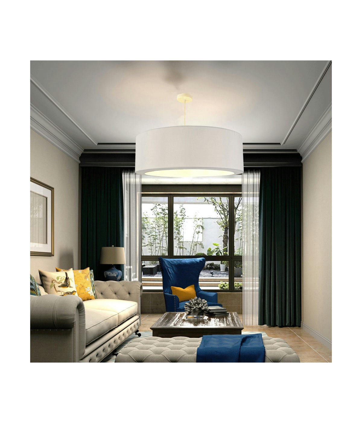 RONDO - Suspension Silvio Gris Clair D: 65 x H: 25