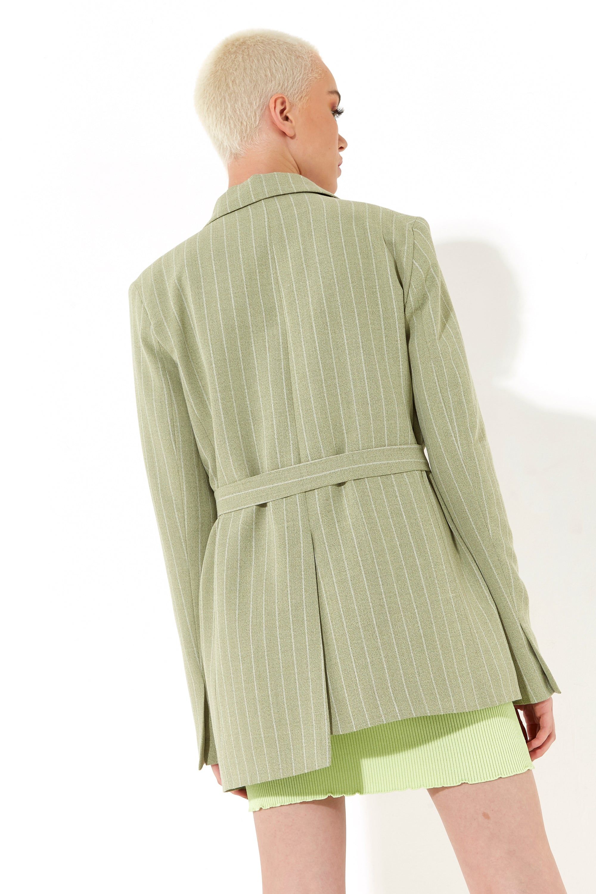 House of Holland Oversized Jacket Belt Button Fastening