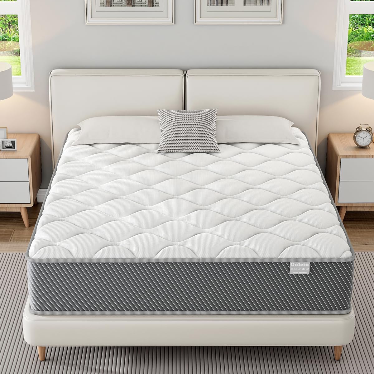 Queen Mattress, 12 Inch Memory Foam Queen Size Mattresses, Hybrid Mattress in a Box with Pocket Spring for Motion Isolation, Pressure Relief, CertiPUR-US, Medium Firm 80x60x12